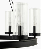 Modern European furniture -  Cylindrical Glass 8-Light Chandelier S - www.oroa.com