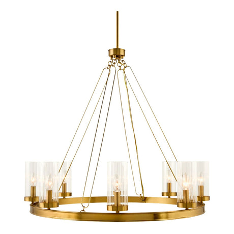 Modern European furniture -  Cylindrical Glass 8-Light Chandelier L  - www.oroa.com