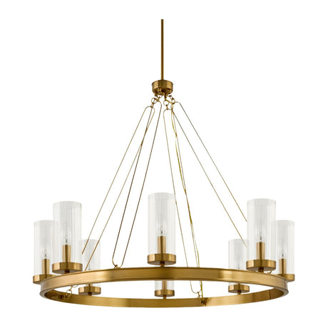 Modern European furniture -  Cylindrical Glass 8-Light Chandelier L  - www.oroa.com
