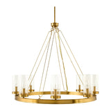Modern European furniture -  Cylindrical Glass 8-Light Chandelier L  - www.oroa.com