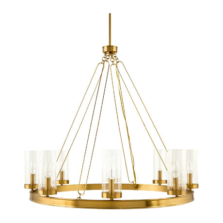 Modern European furniture -  Cylindrical Glass 8-Light Chandelier L  - www.oroa.com