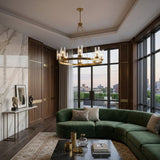 Modern European furniture -  Cylindrical Glass 8-Light Chandelier L  - www.oroa.com