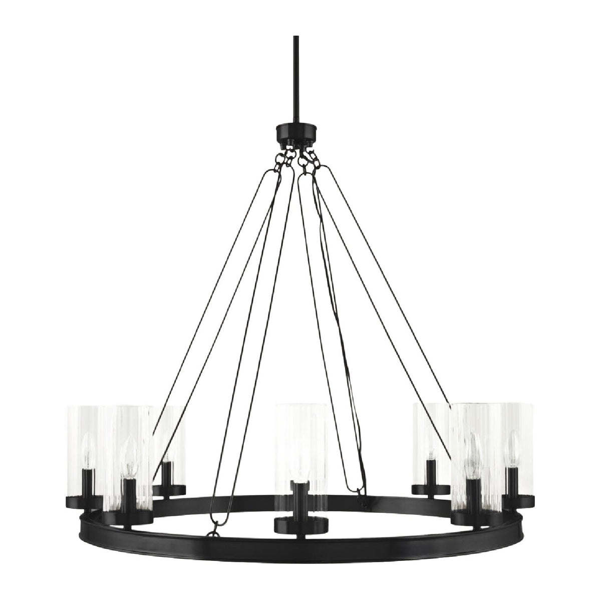 Modern European furniture -  Cylindrical Glass 8-Light Chandelier L  - www.oroa.com
