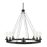 Modern European furniture -  Cylindrical Glass 8-Light Chandelier L  - www.oroa.com