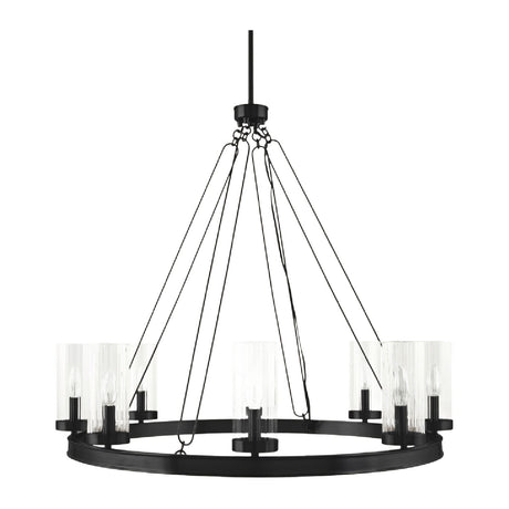 Modern European furniture -  Cylindrical Glass 8-Light Chandelier L  - www.oroa.com