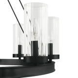 Modern European furniture -  Cylindrical Glass 8-Light Chandelier L  - www.oroa.com