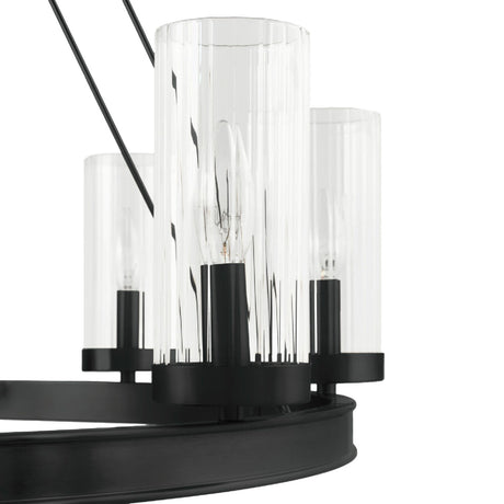 Modern European furniture -  Cylindrical Glass 8-Light Chandelier L  - www.oroa.com