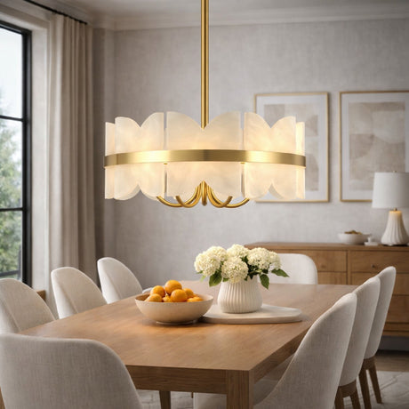 Modern European furniture - White Stone 4-Light Pendant Lamp - www.oroa.com