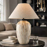 Modern European furniture - Glazed Brown Ceramic Table Lamp - www.oroa.com