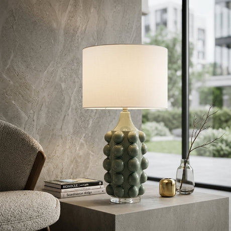 Modern European furniture - Embellished Green Ceramic Table Lamp - www.oroa.com