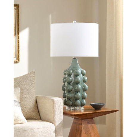 Modern European furniture - Embellished Green Ceramic Table Lamp - www.oroa.com