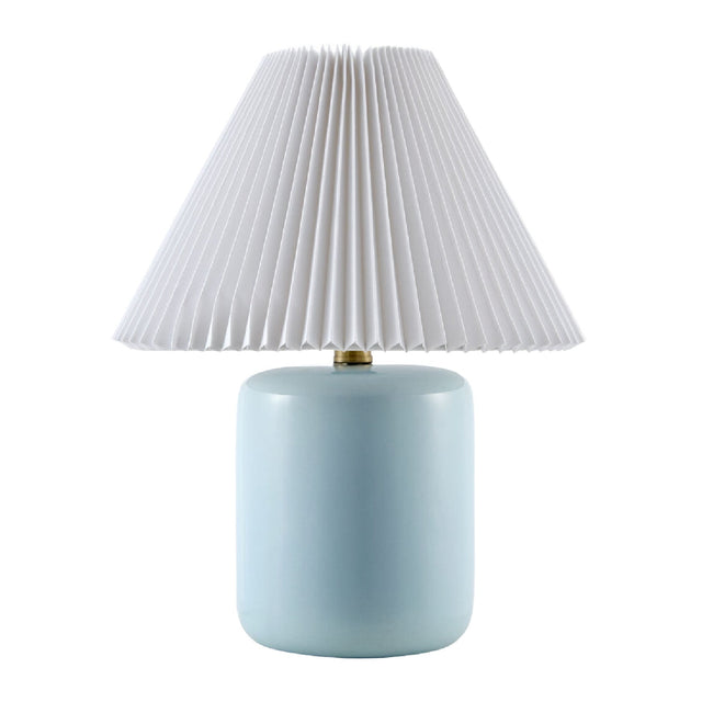 Modern European furniture - Ceramic Pleated Linen Table Lamp - www.oroa.com