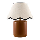 Modern European furniture - Scalloped Linen Ceramic Table Lamp - www.oroa.com