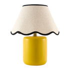 Modern European furniture - Scalloped Linen Ceramic Table Lamp - www.oroa.com