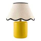 Modern European furniture - Scalloped Linen Ceramic Table Lamp - www.oroa.com