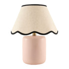 Modern European furniture - Scalloped Linen Ceramic Table Lamp - www.oroa.com