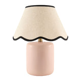 Modern European furniture - Scalloped Linen Ceramic Table Lamp - www.oroa.com