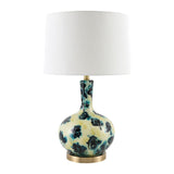Modern European furniture - Painted Blue Glass Table Lamp - www.oroa.com