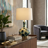 Modern European furniture - Painted Blue Glass Table Lamp - www.oroa.com