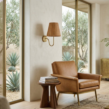 Modern European furniture - Rattan Shade Wall Lamp - www.oroa.com