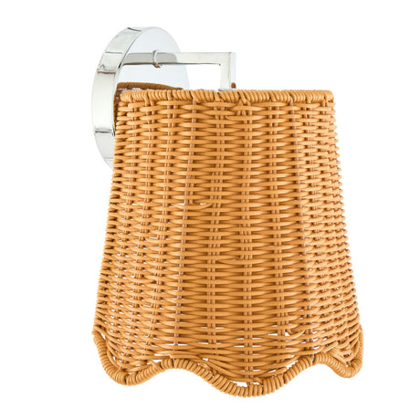 Modern European furniture - Scalloped Rattan Shade Wall Lamp - www.oroa.com