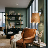 Modern European furniture - Scalloped Rattan Shade Wall Lamp - www.oroa.com
