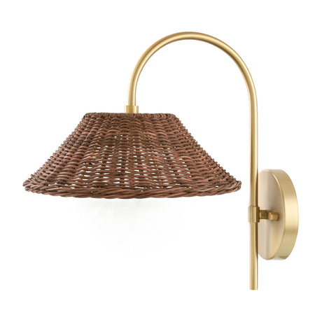 Modern European furniture - Brown Rattan Shade Wall Lamp - www.oroa.com