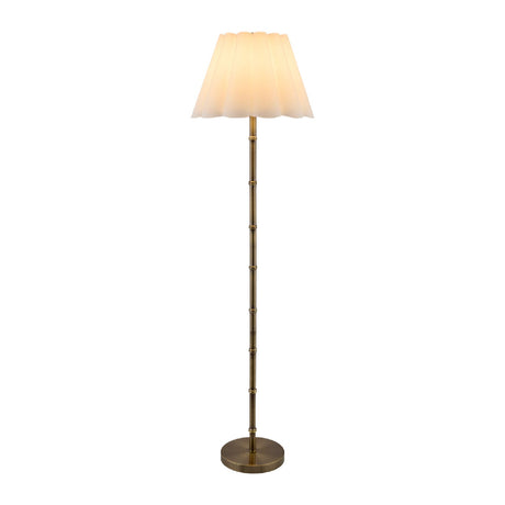 Modern European furniture - White Scalloped Linen Floor Lamp - www.oroa.com