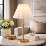 Modern European furniture - White Scalloped Linen Table Lamp - www.oroa.com