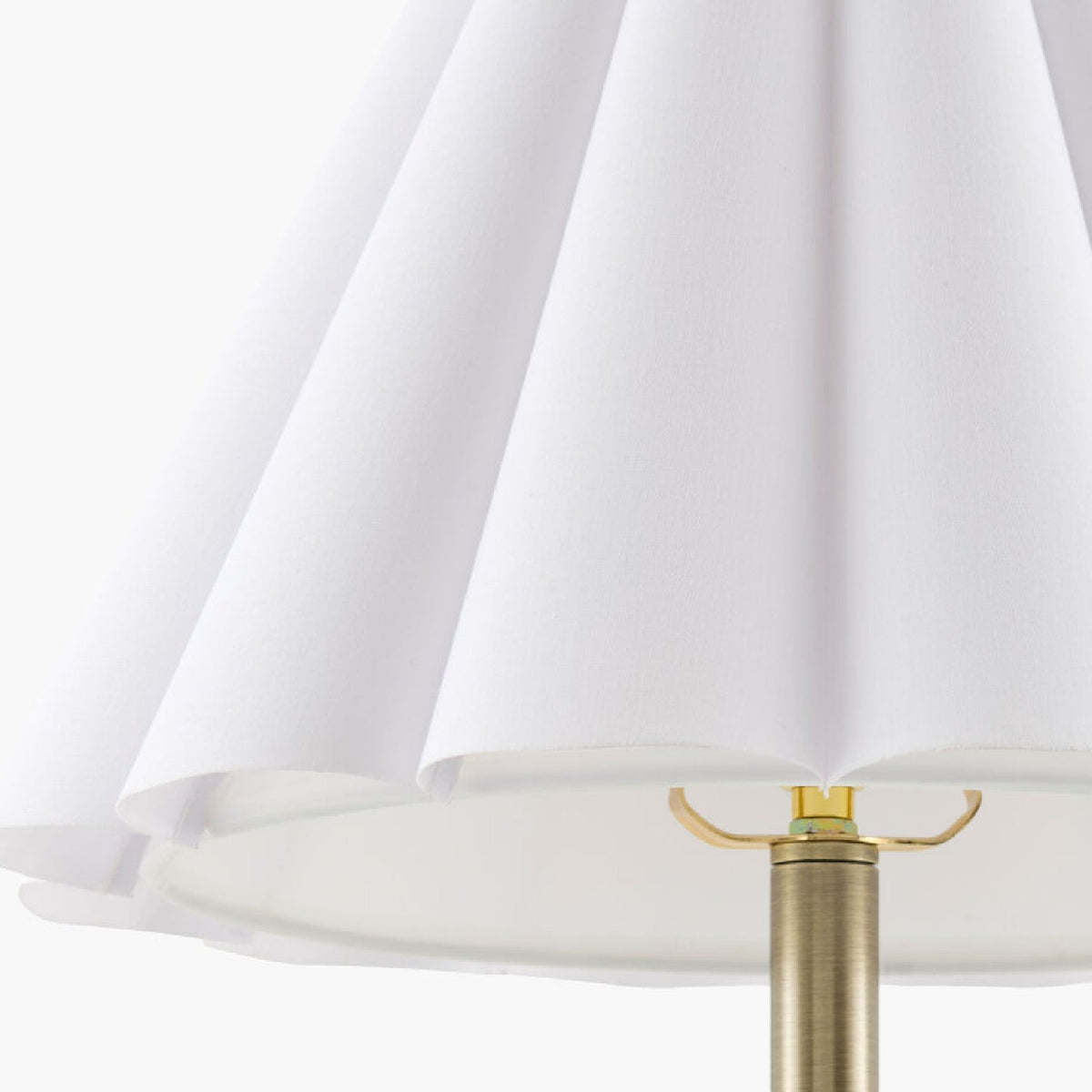 Modern European furniture - White Scalloped Linen Table Lamp - www.oroa.com