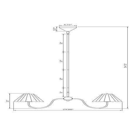 Modern European furniture - Pleated Linen 3-Light Chandelier - www.oroa.com