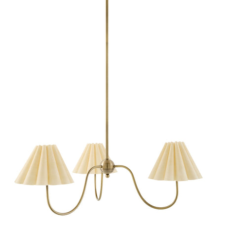 Modern European furniture - Pleated Linen 3-Light Chandelier - www.oroa.com