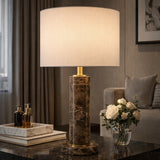 Modern European furniture - Brushed Marble Tube Table Lamp - www.oroa.com