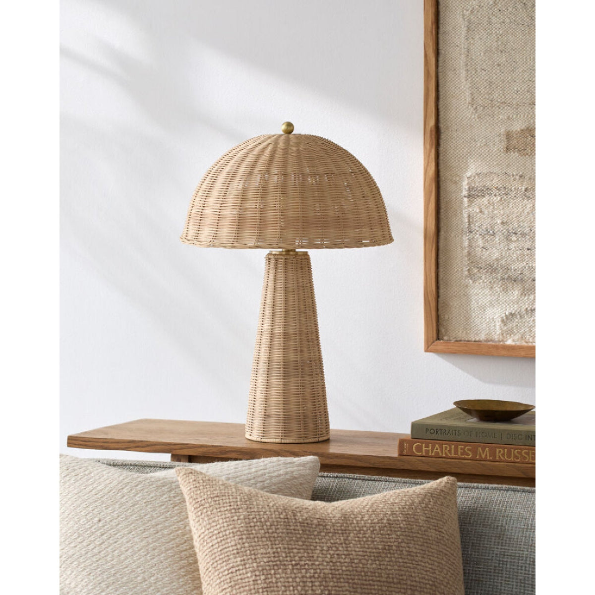 Modern European furniture - Dome Rattan Accent Table Lamp - www.oroa.com