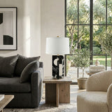Modern European furniture - Geometrical Black Marble Table Lamp - www.oroa.com