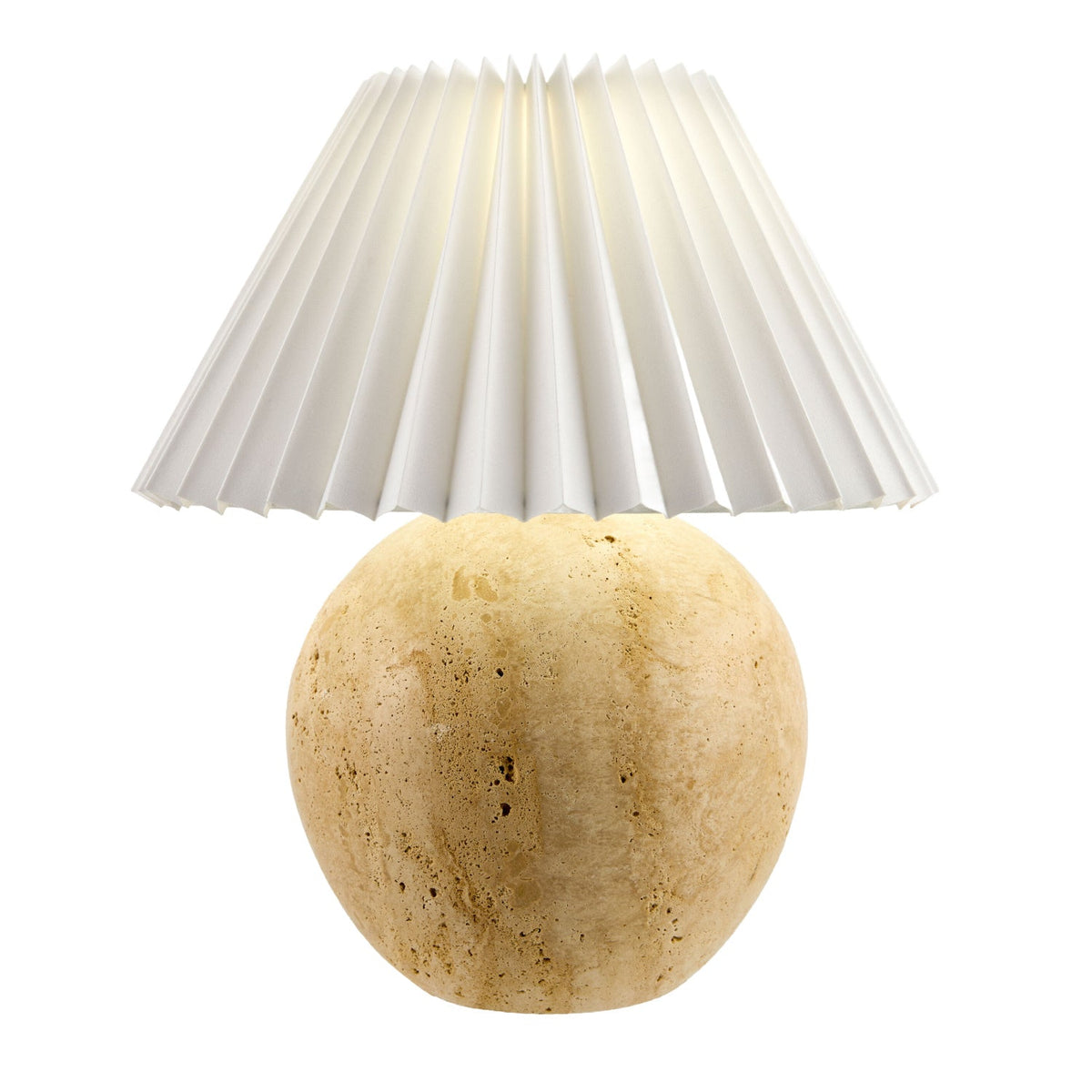 Modern European furniture - Travertine Pleated Linen Table Lamp - www.oroa.com