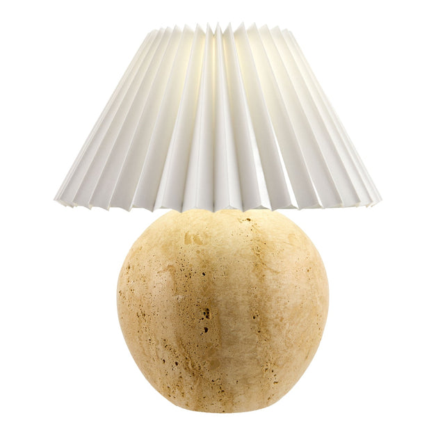 Modern European furniture - Travertine Pleated Linen Table Lamp - www.oroa.com