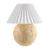 Modern European furniture - Travertine Pleated Linen Table Lamp - www.oroa.com