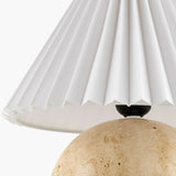 Modern European furniture - Travertine Pleated Linen Table Lamp - www.oroa.com