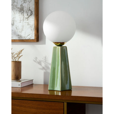 Modern European furniture - White Glass Globe Table Lamp - www.oroa.com