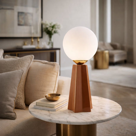 Modern European furniture - White Glass Globe Table Lamp - www.oroa.com