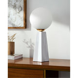 Modern European furniture - White Glass Globe Table Lamp - www.oroa.com