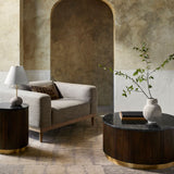 Modern European furniture - Reeded Wood Marble End Table - www.oroa.com