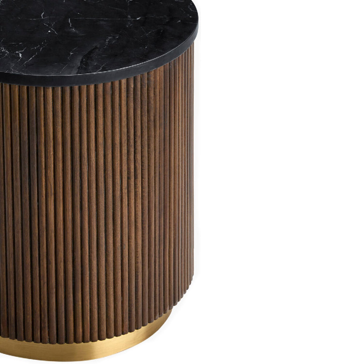 Modern European furniture - Reeded Wood Marble End Table - www.oroa.com