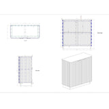 Modern European furniture - Reeded Wood 2-Door Cabinet - www.oroa.com