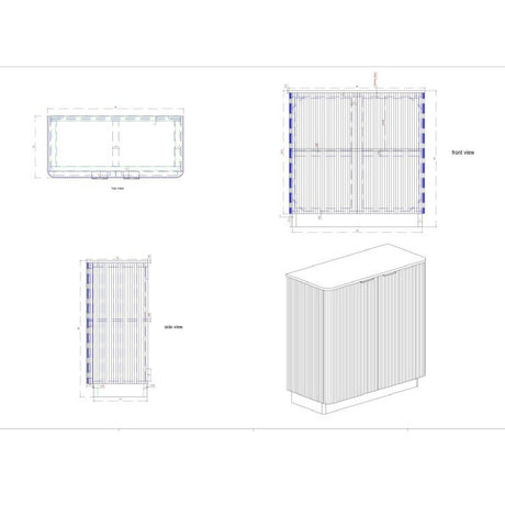 Modern European furniture - Reeded Wood 2-Door Cabinet - www.oroa.com