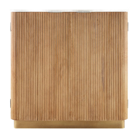 Modern European furniture - Reeded Wood 2-Door Cabinet - www.oroa.com