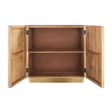 Modern European furniture - Reeded Wood 2-Door Cabinet - www.oroa.com