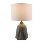 Modern European furniture - Reeded Glazed Ceramic Table Lamp - www.oroa.com