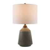 Modern European furniture - Reeded Glazed Ceramic Table Lamp - www.oroa.com